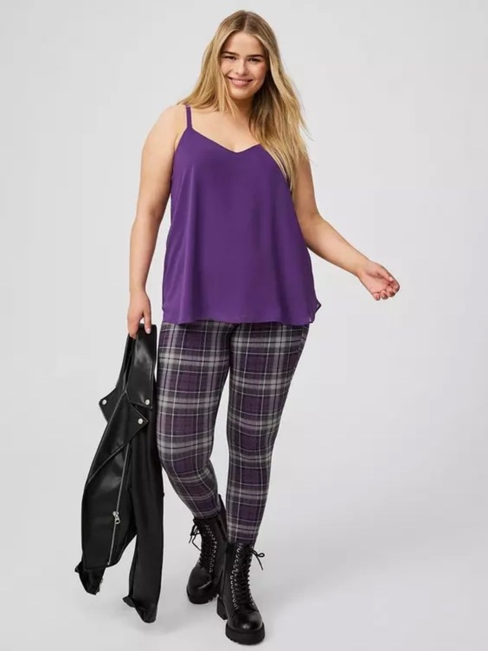 Torrid Purple Sophie Chiffon Swing Cami Size 1 - Picture 9 of 12